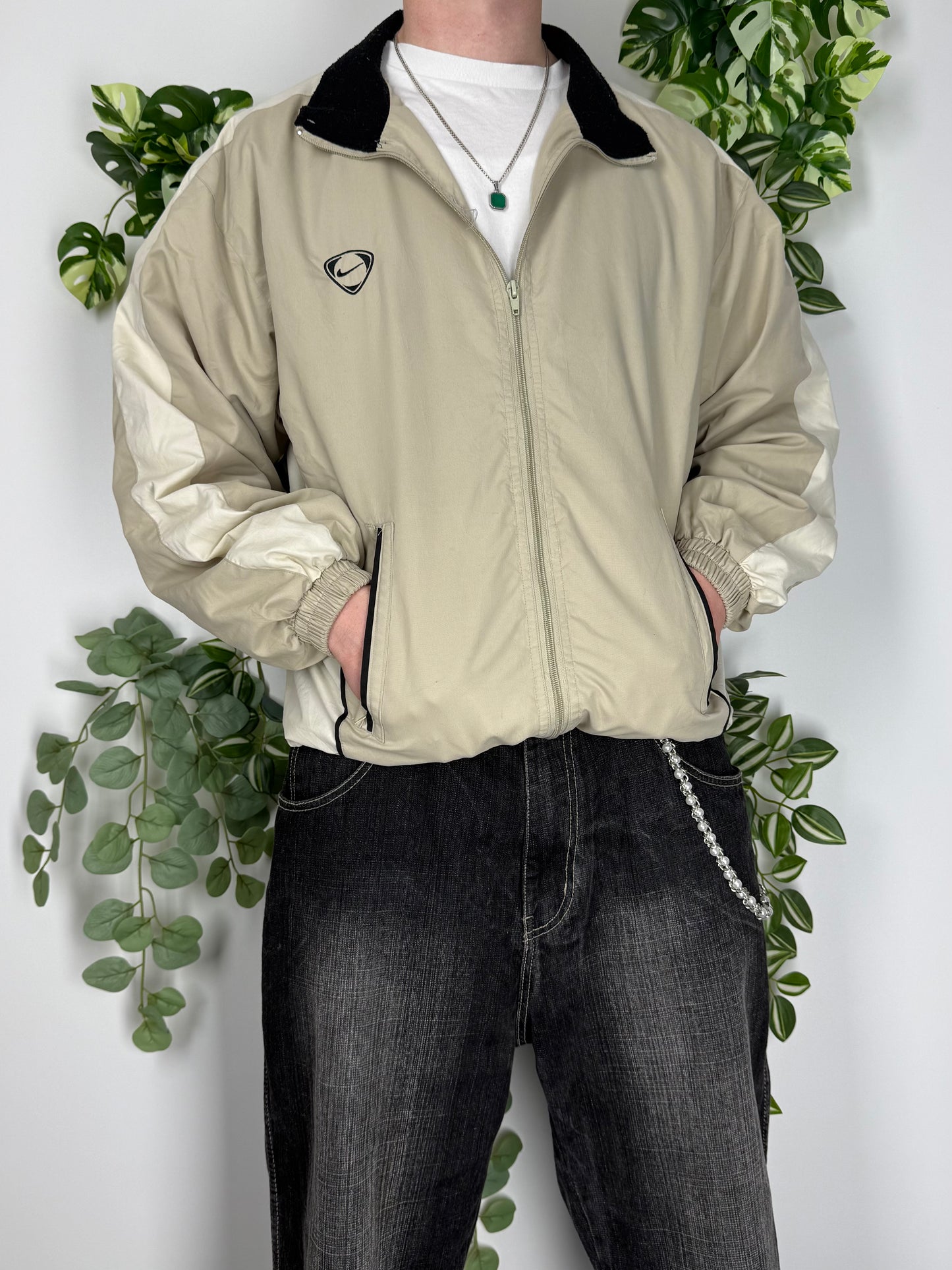 Nike vintage Football Trackjacket Jacke beige M