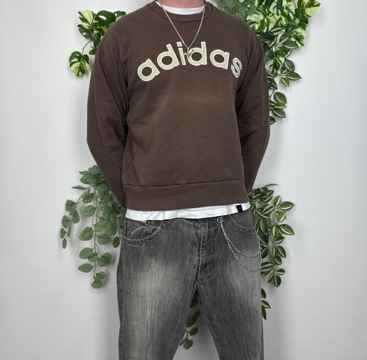 Adidas Y2K Vintage Spellout Sweatshirt embroidered S - MonkeysVintage