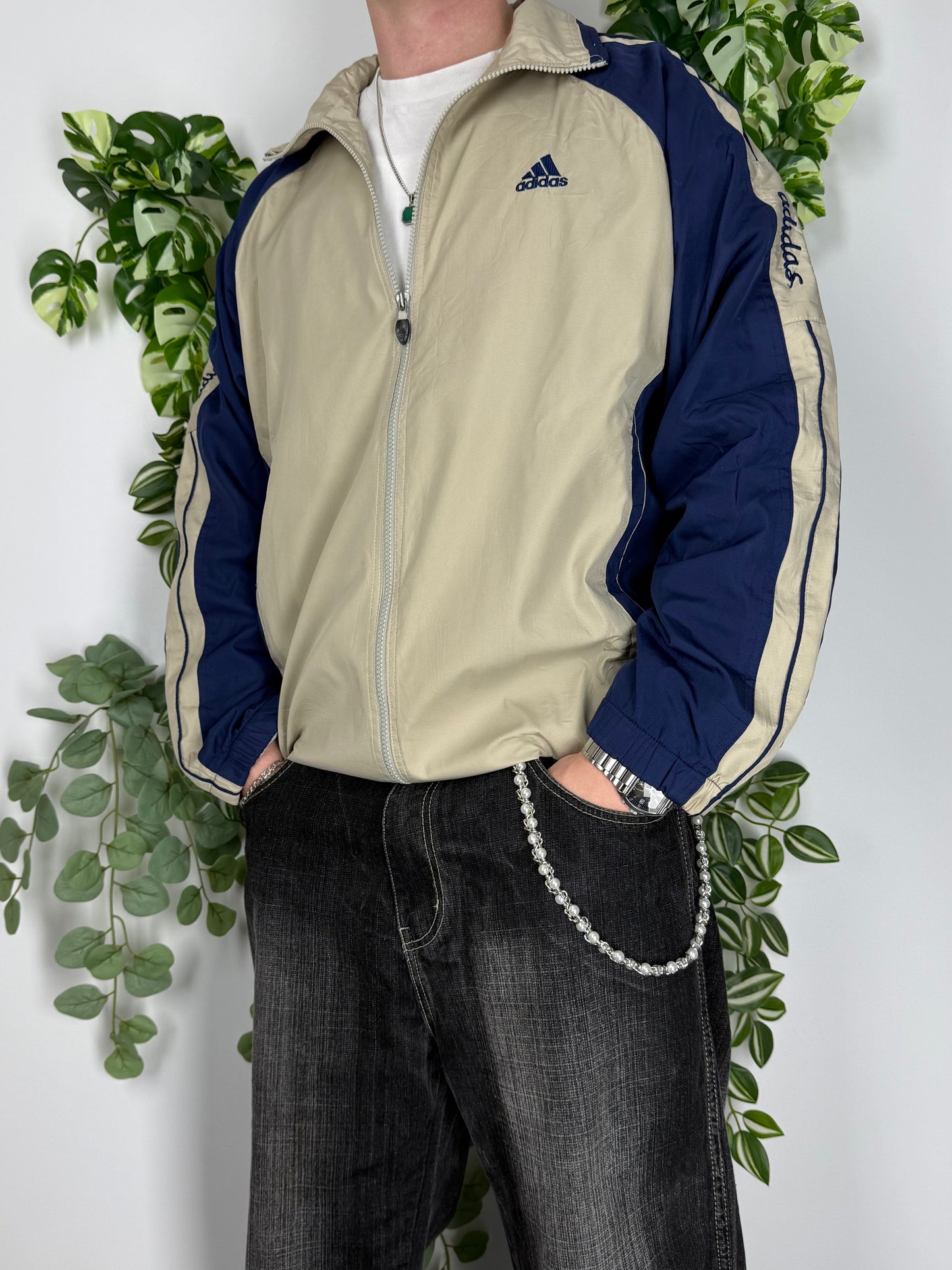 Adidas rare vintage Trackjacket Jacke blau beige XL