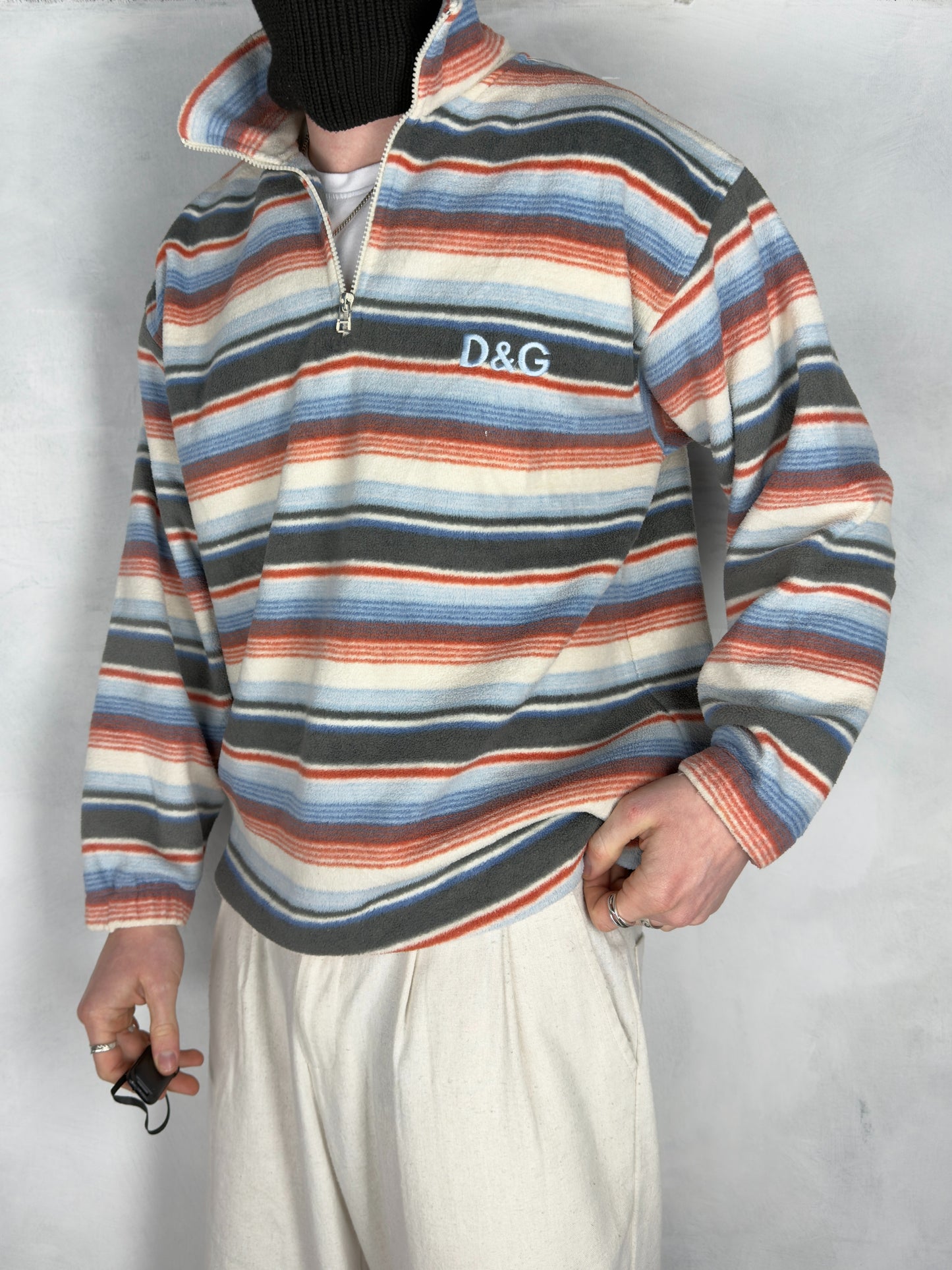 Dolce & Gabbana vintage 80s Fleece Zip Sweatshirt Sweater M