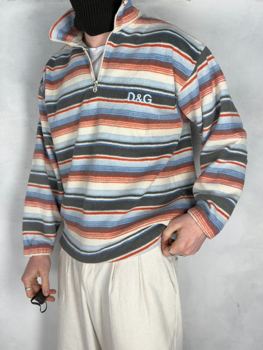 Dolce & Gabbana vintage 80s Fleece Zip Sweatshirt Sweater M