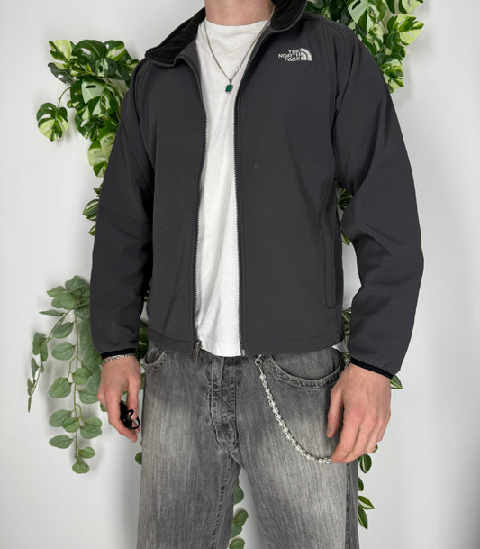 The North Face Softshell Fleece Jacke Zipper grau M
