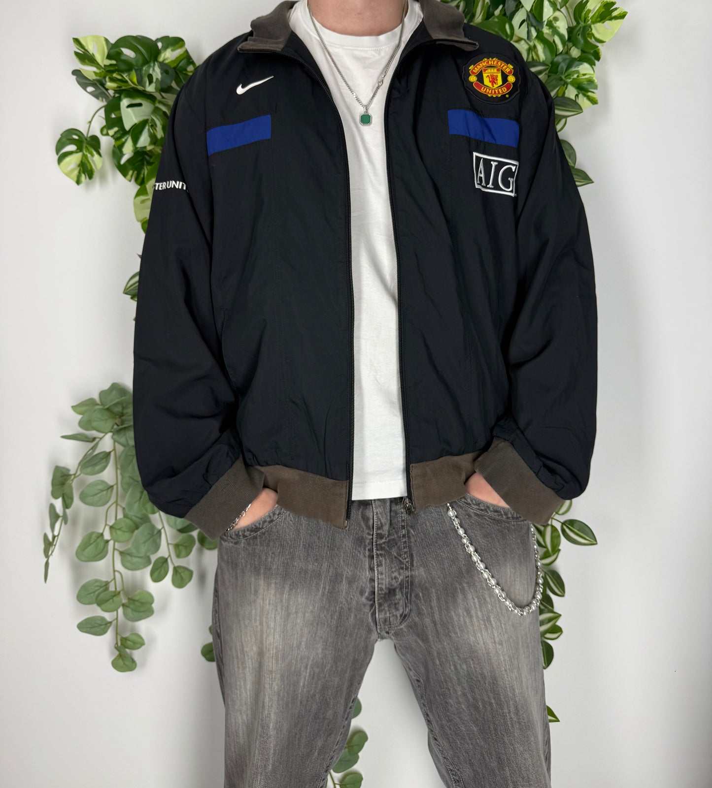 Nike x Manchester United Vintage Trackjacket Zipper Jacke schwarz L