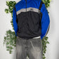 Adidas vintage big Logo Trackjacket Zipper Jacke blau schwarz L