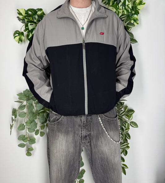Nike rare Vintage Trackjacket Zipper Jacke grau schwarz L
