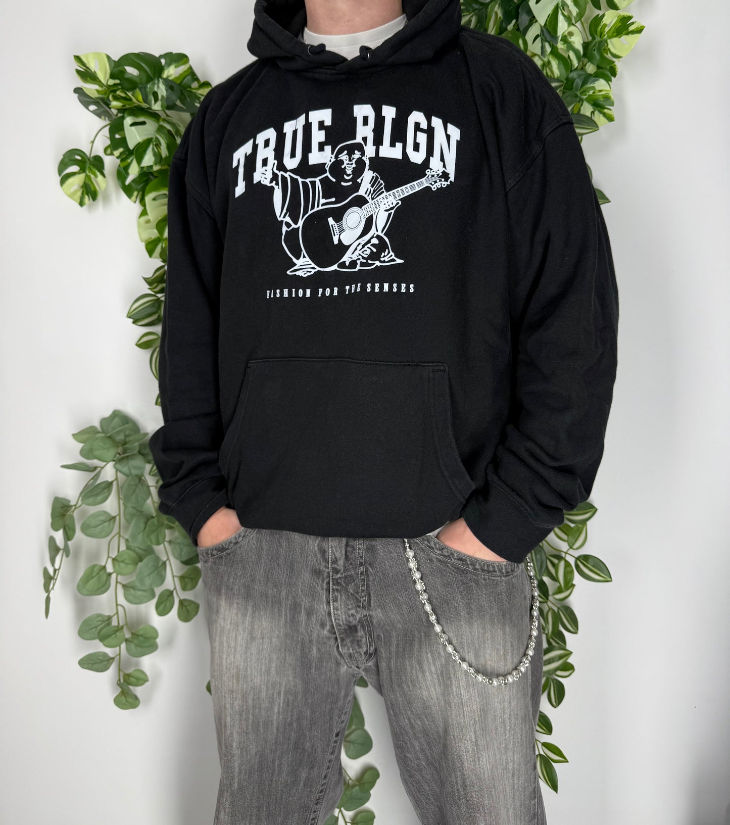 True Religion vintage Hoodie Pullover schwarz XL