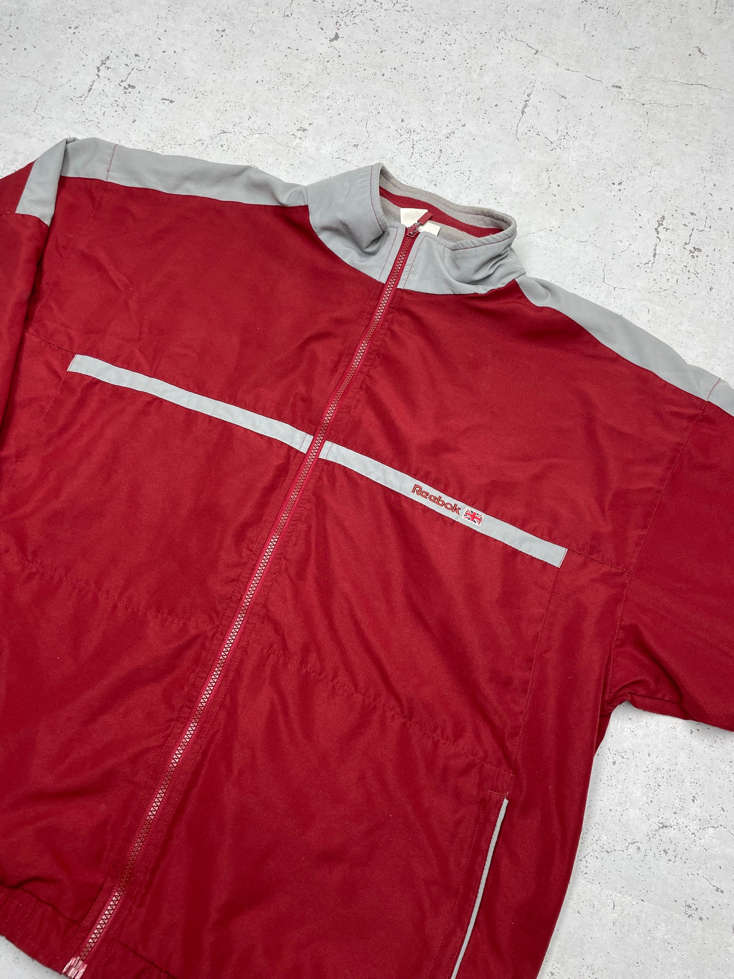 Reebok vintage big Logo embroidered Trackjacket Zipper Windbreaker XL