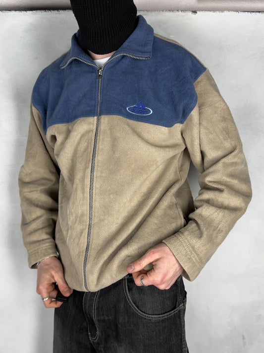 Adidas vintage Fleece Jacke Zipper beige S