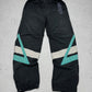 adidas Vintage Shell Pants in Schwarz mit Türkis, Größe M, Vorderansicht