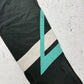 adidas Vintage Shell Pants in Schwarz mit Türkis, Größe M, Detail Farbeinsatz am Bein