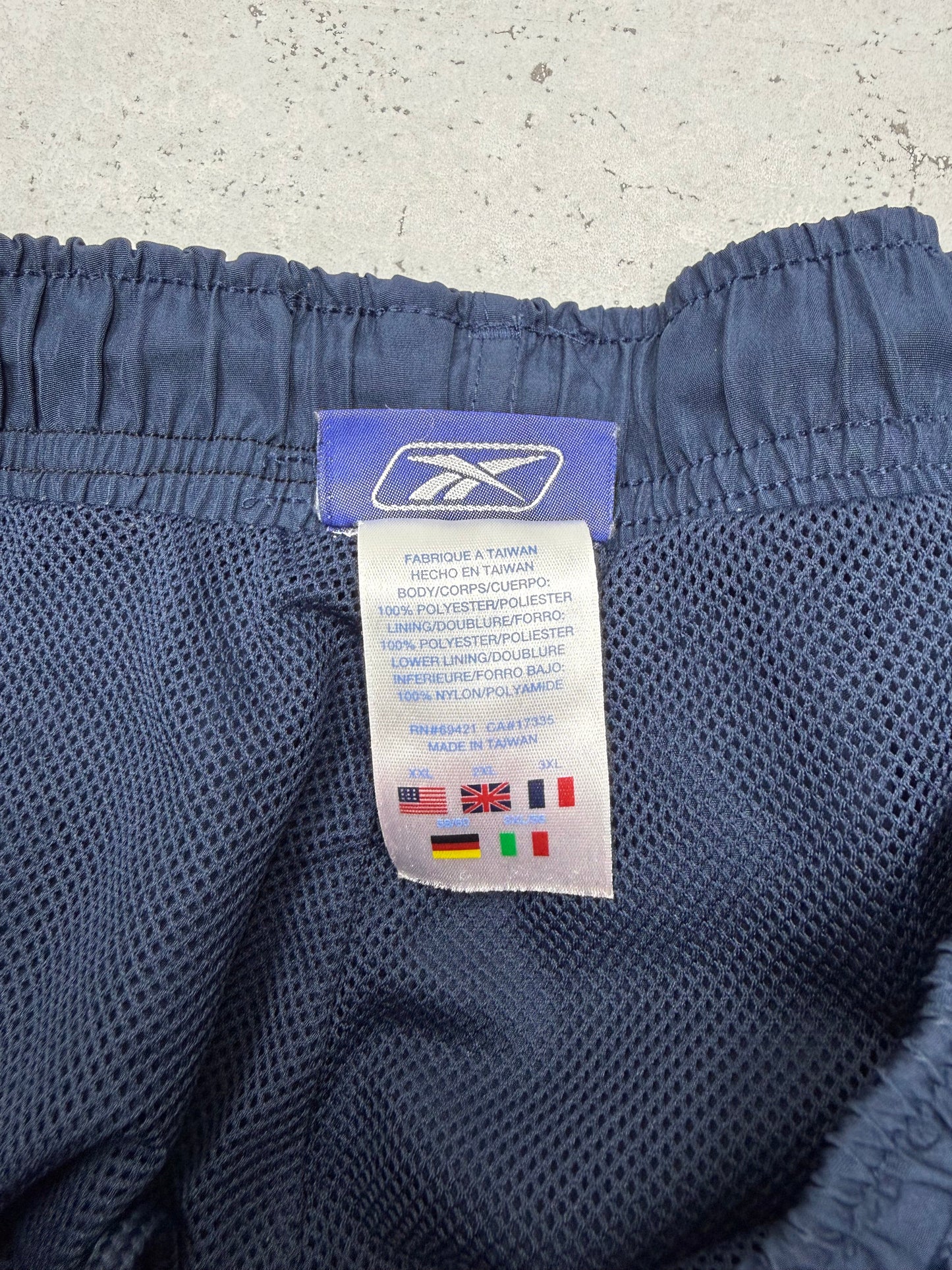 Reebok Vintage Trackpants in Navy, Größe XXL, Etikett