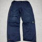 Nike Vintage Cargo Trackpants in Navy mit orangem Swoosh, Größe L, Vorderansicht