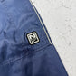 Nike Vintage Cargo Trackpants in Navy mit orangem Swoosh, Größe L, N-Patch Detail