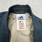 adidas Vintage Trackpants in Navy mit goldenem Logo, Größe L, Etikett
