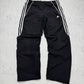 adidas Vintage Trackpants in Schwarz mit drei weißen Streifen, Größe XS, Vorderansicht