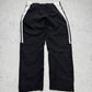 adidas Vintage Trackpants in Schwarz mit drei weißen Streifen, Größe XS, Rückansicht
