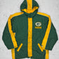 NFL Green Bay Packers Football Vintage Jacke gefüttert grün gelb S - MonkeysVintage