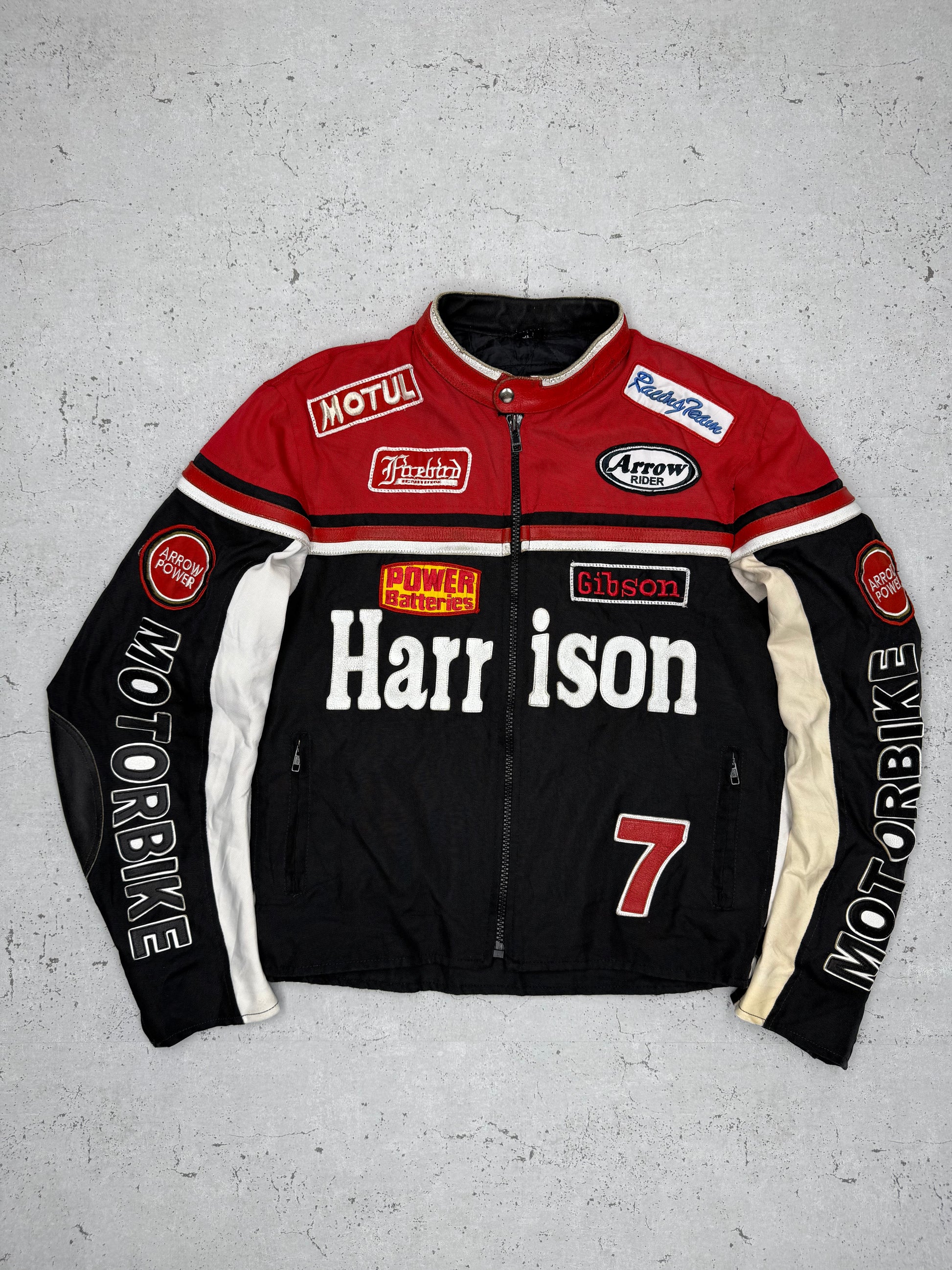 Arrow Harrsion Nascar Vintage Racing Motorradjacke schwarz rot L - MonkeysVintage
