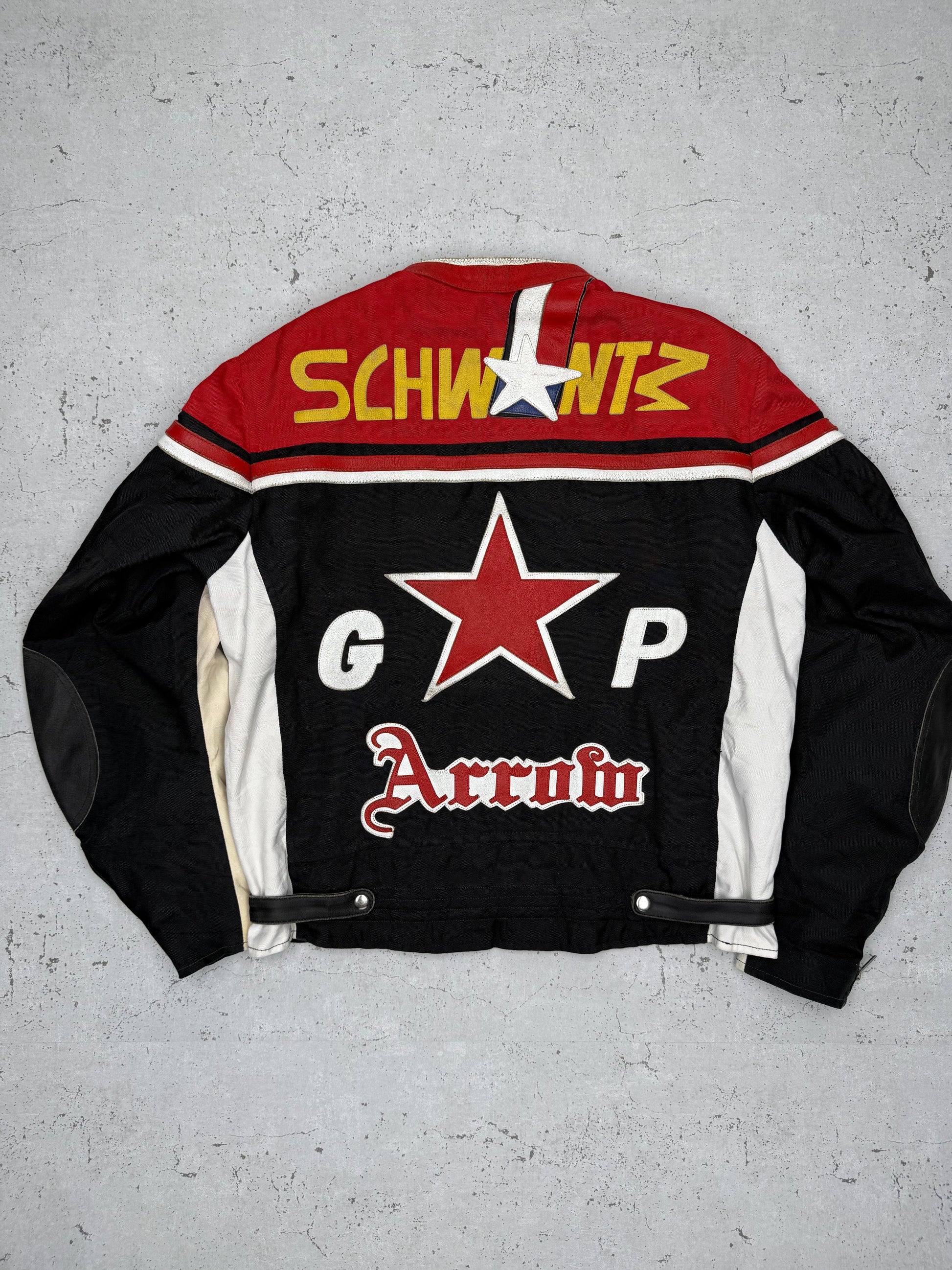 Arrow Harrsion Nascar Vintage Racing Motorradjacke schwarz rot L - MonkeysVintage