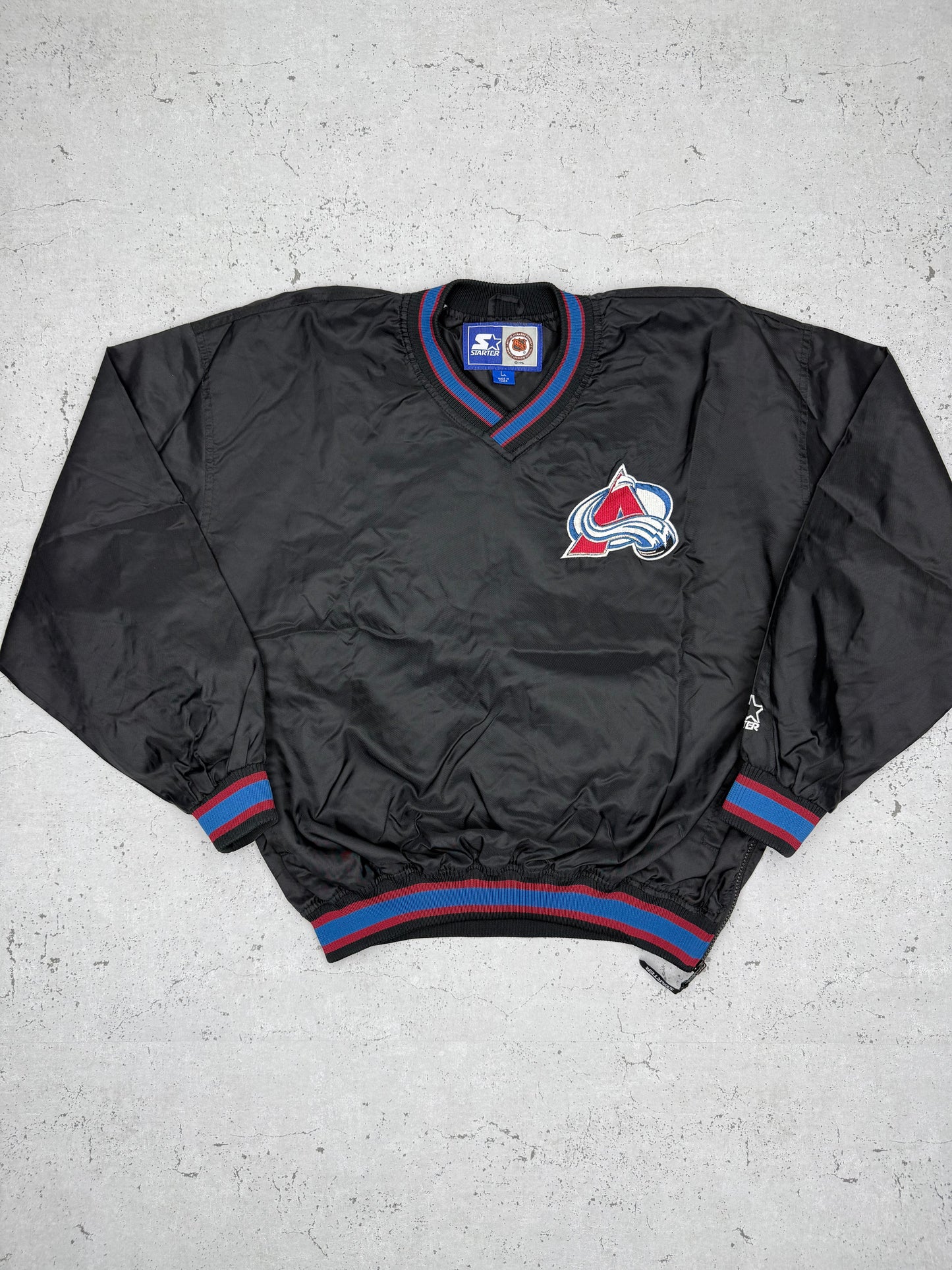 Starter NHL Avalanche Vintage Windbreaker Sweater schwarz M - MonkeysVintage