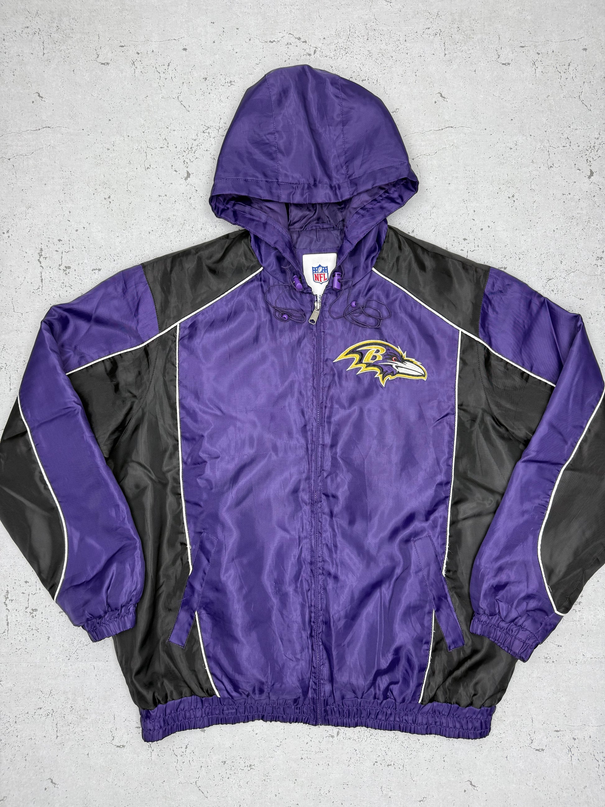 NFL Baltimore Ravens Vintage Windbreaker Jacke lila schwarz XL - MonkeysVintage
