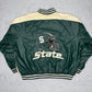 NFL Vintage Michigan State Spartans Collegejacke Leder grün beige L - MonkeysVintage