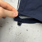 adidas Vintage Trackpants in Dunkelblau, Größe S, Detail Saum mit Kordelzug und Netzfutter