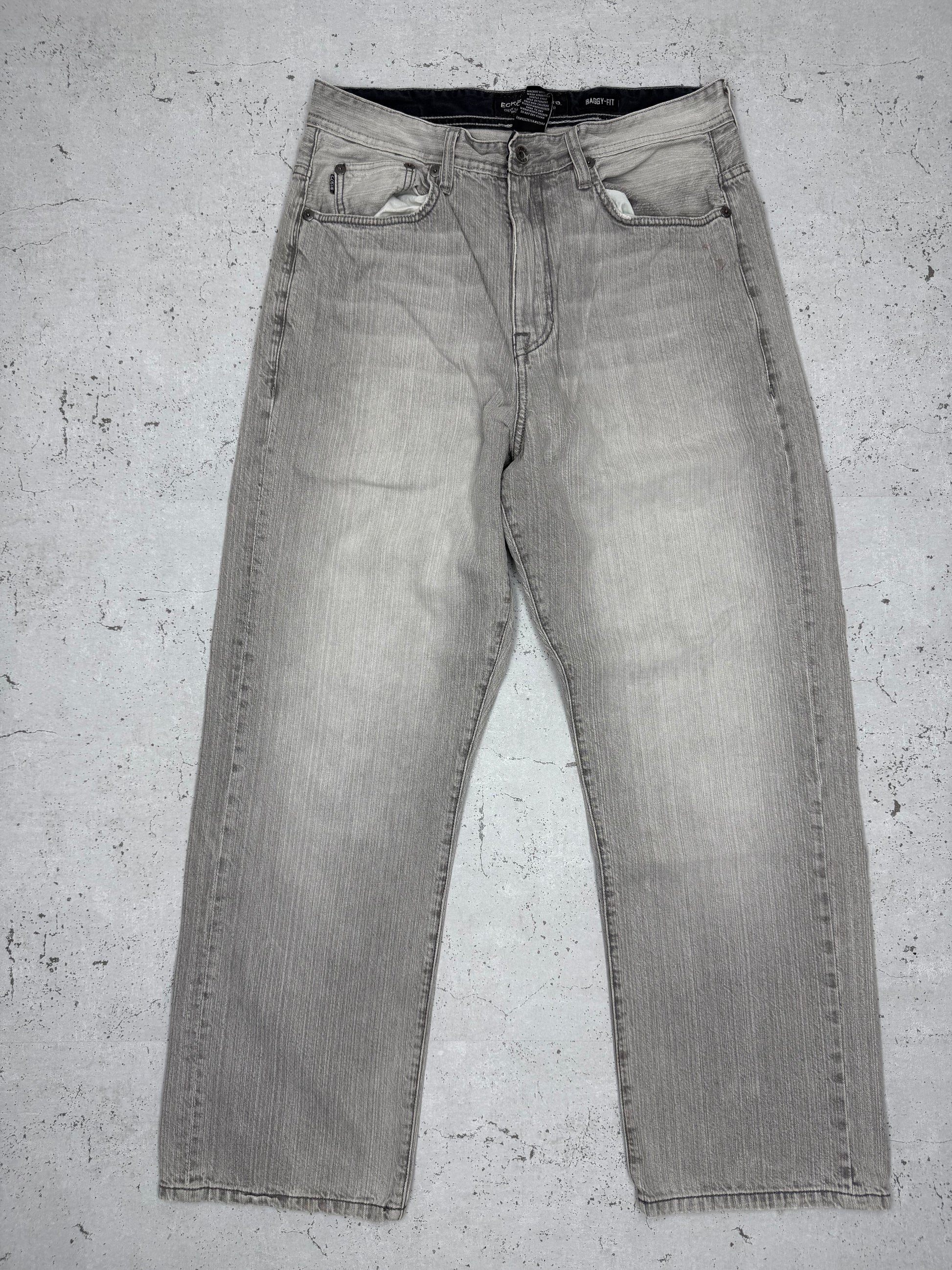 Ecko Unltd. Vintage Y2K Baggy Jeans embroidered grau W32 L34 - MonkeysVintage
