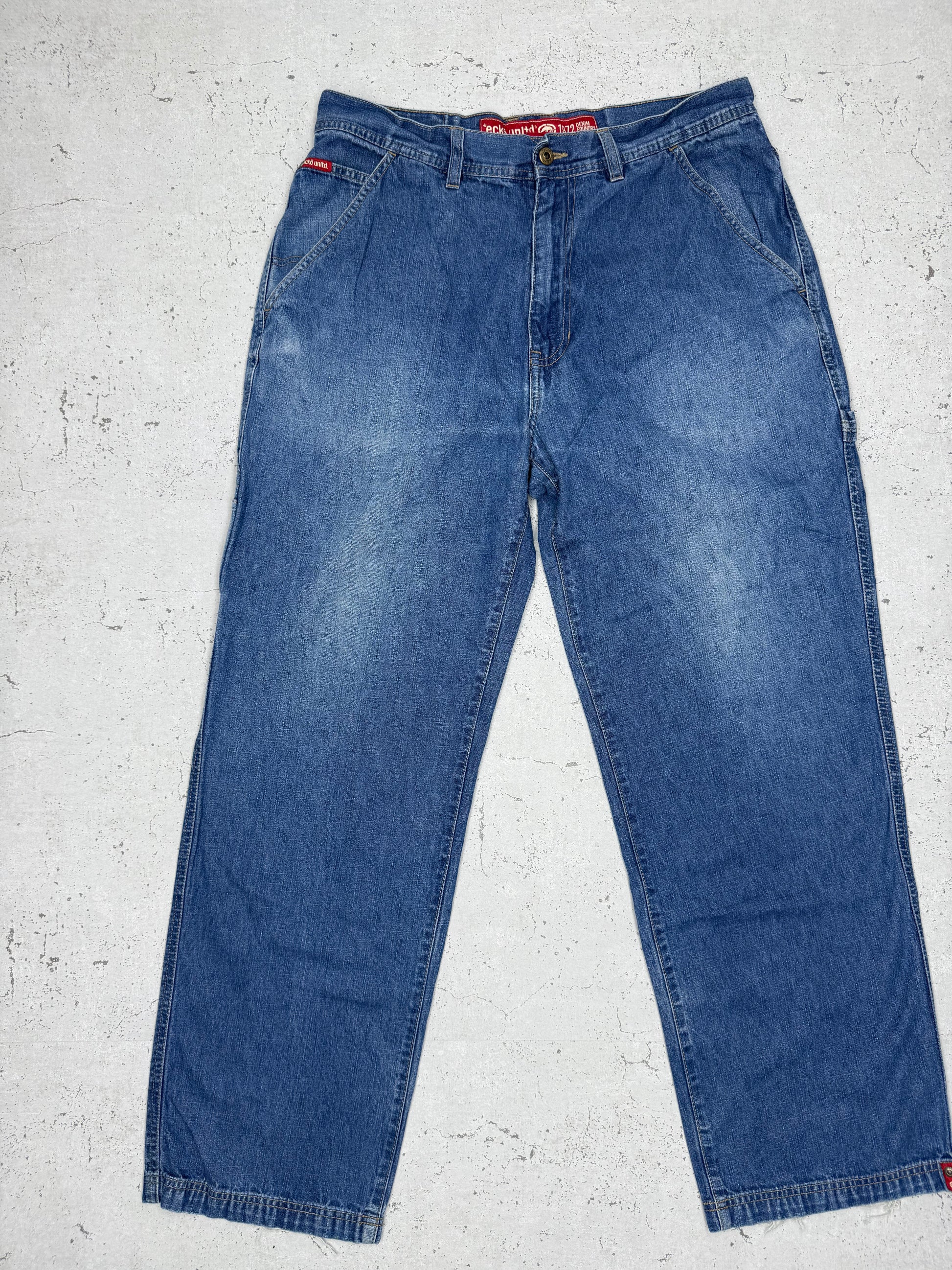 Ecko Unltd. vintage Carpenter Baggy Jeans blau W34 L34 - MonkeysVintage