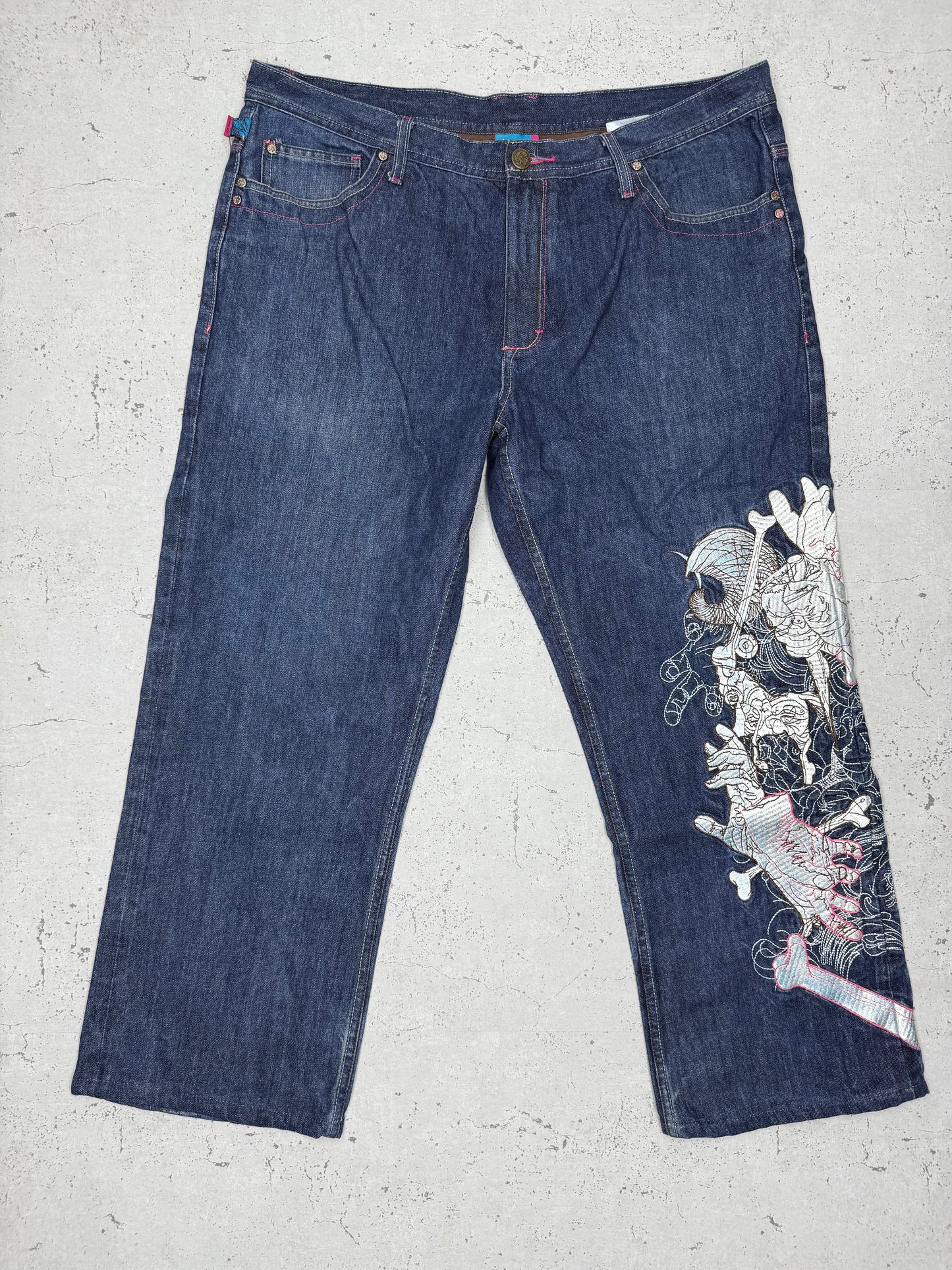 Class Player Vintage Baggy Japanese Jeans Y2K W40 L32 - MonkeysVintage