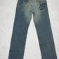 G-SuS sindustries Vintage Y2K low waist Vintage embroidered flared Jeans W31 L34 - MonkeysVintage