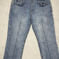 Eight 732 Vintage Y2K Baggy embroidered Jeans blau W44 L34 - MonkeysVintage