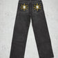 Old Culture Vintage Baggy Y2K embroidered Jeans schwarz W27 - MonkeysVintage