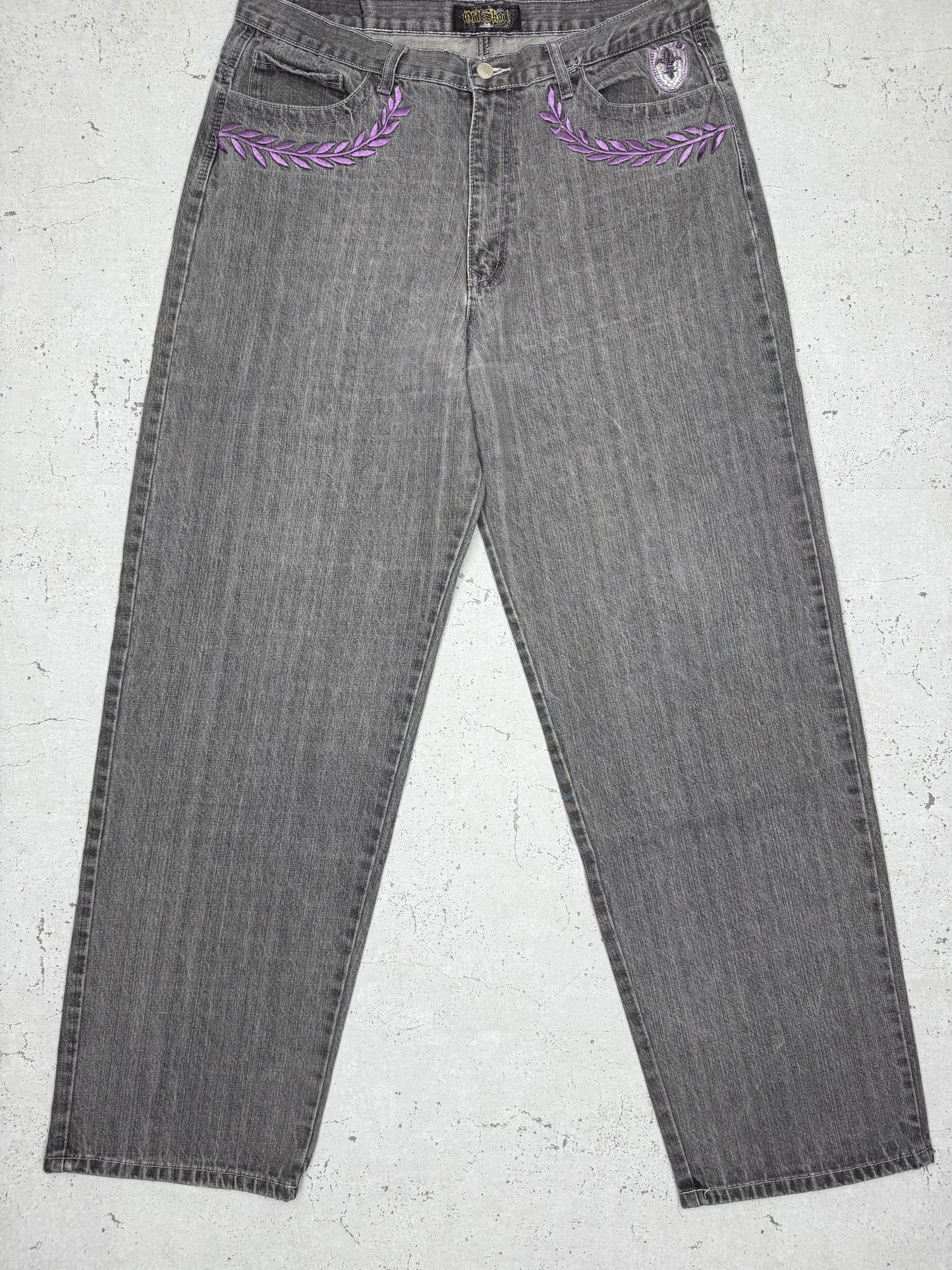 Old Skool Y2K Vintage Baggy Jeans grau W38 L34 - MonkeysVintage