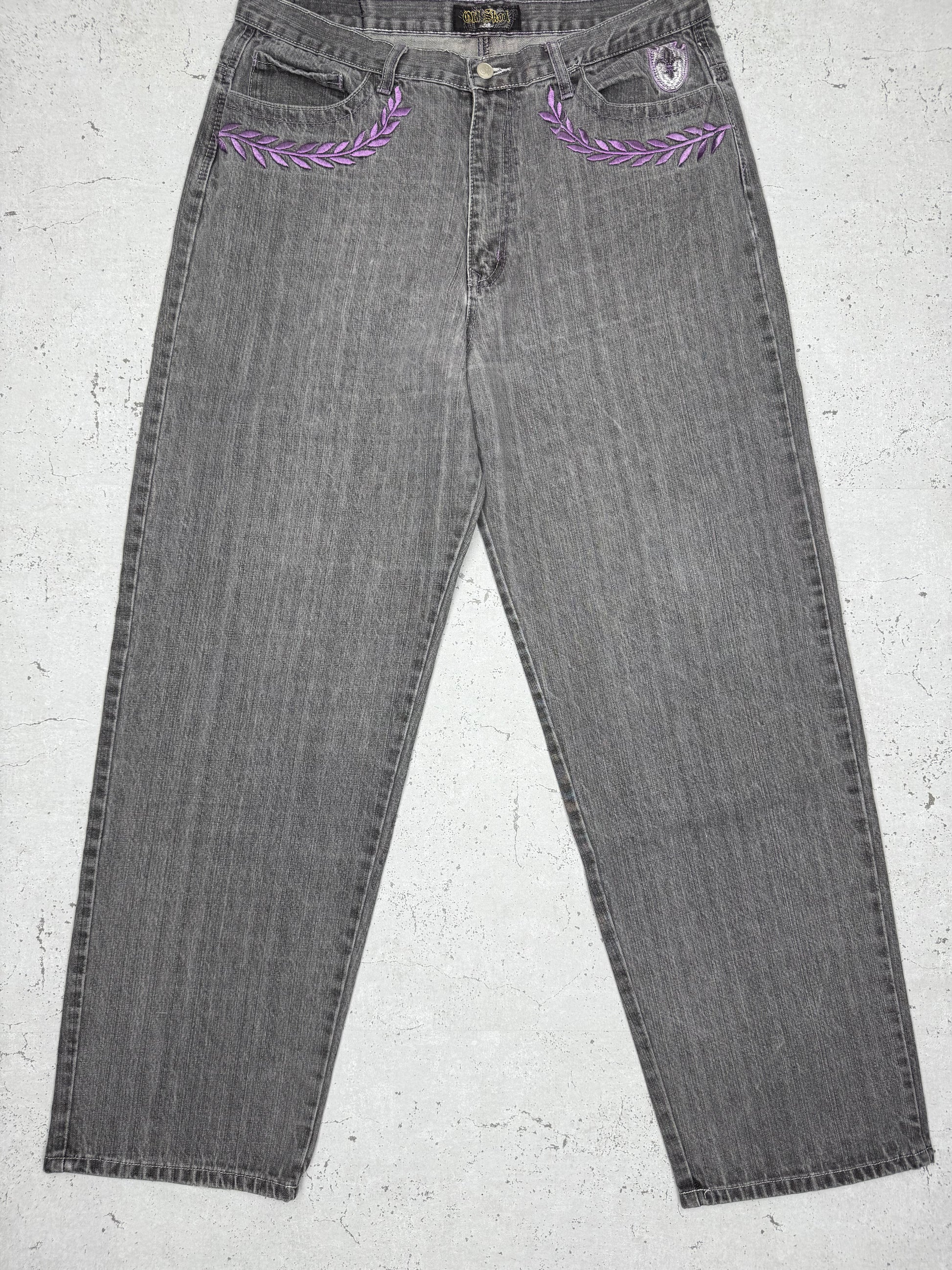 Old Skool Y2K Vintage Baggy Jeans grau W38 L34 - MonkeysVintage
