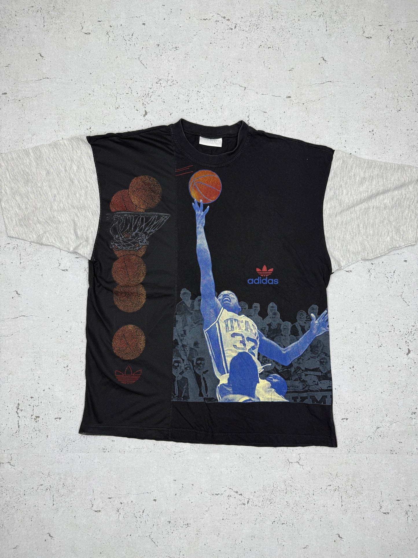Adidas Utah Jazz Retro NBA Shirt Tee schwarz L - MonkeysVintage
