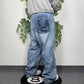 Eight 732 Vintage Y2K Baggy embroidered Jeans blau W44 L34 - MonkeysVintage