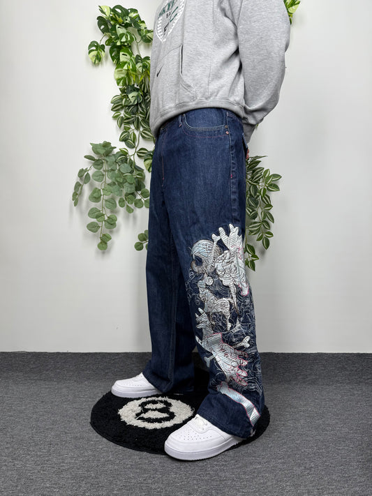 Class Player Vintage Baggy Japanese Jeans Y2K W40 L32 - MonkeysVintage