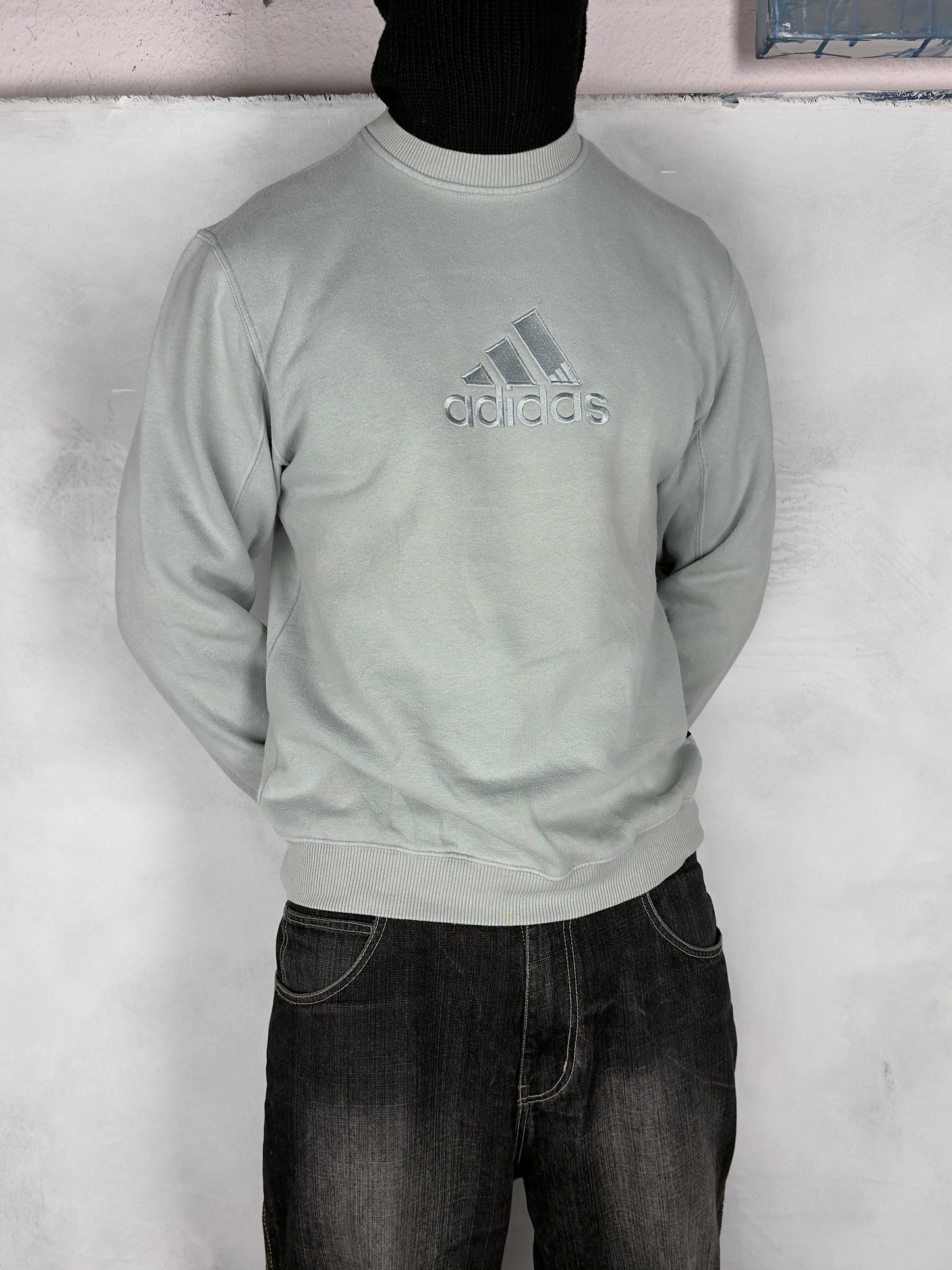 Adidas vintage big Logo Sweatshirt Crewneck blau S