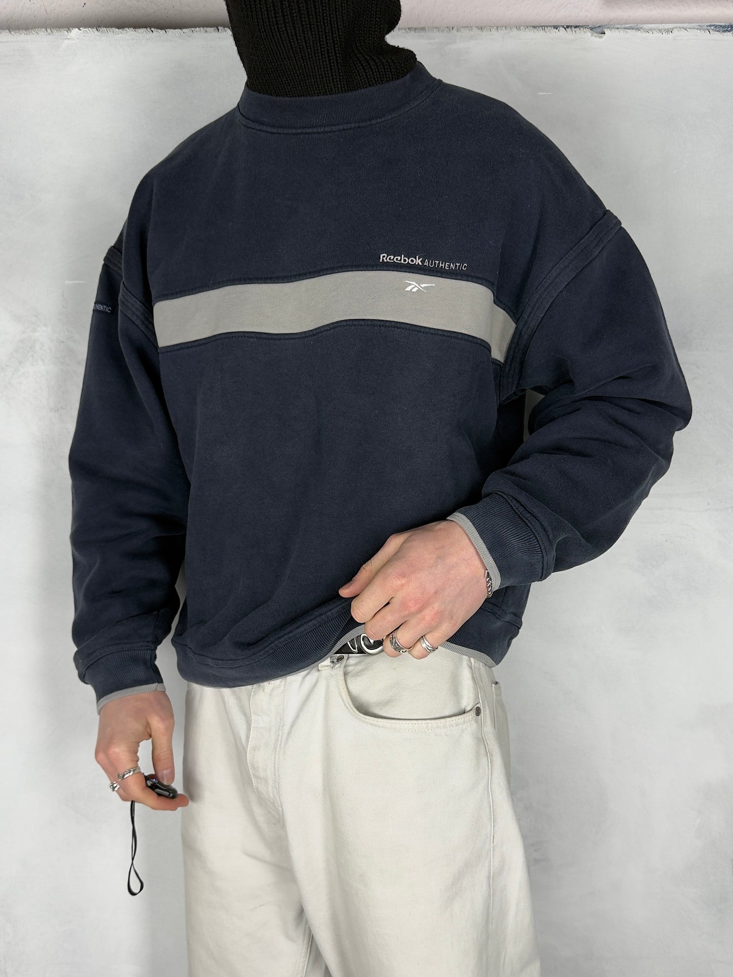 Reebok Membership vintage Sweatshirt Crewneck blau M