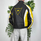 Dainese Vintage Lederjacke Mottoradjacke schwarz gelb M - MonkeysVintage