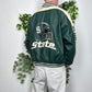 NFL Vintage Michigan State Spartans Collegejacke Leder grün beige L - MonkeysVintage