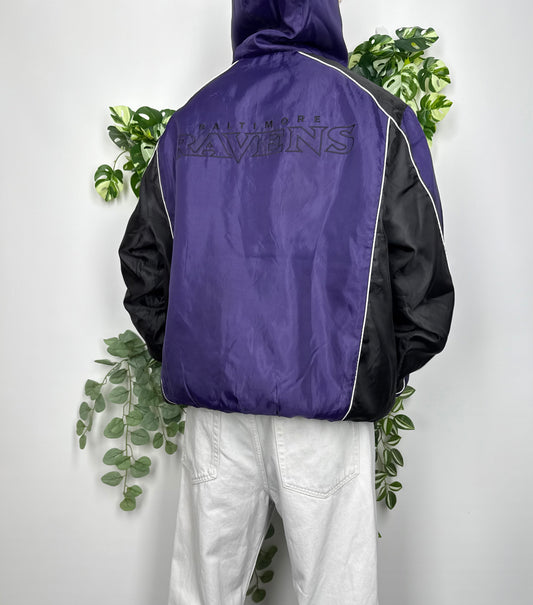 NFL Baltimore Ravens Vintage Windbreaker Jacke lila schwarz XL - MonkeysVintage