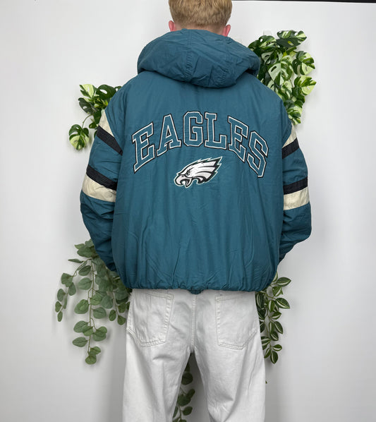 NFL Eagles 90s Vintage Jacke grün blau L - MonkeysVintage