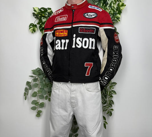 Arrow Harrsion Nascar Vintage Racing Motorradjacke schwarz rot L - MonkeysVintage