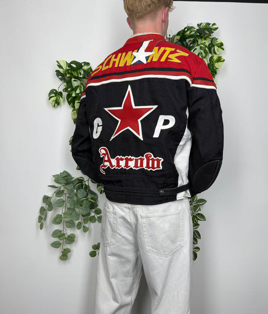 Arrow Harrsion Nascar Vintage Racing Motorradjacke schwarz rot L - MonkeysVintage