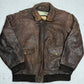 Redskins Lederjacke Vintage Bomberjacke in Braun, Größe XXL, Vorderseite