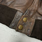 Redskins Lederjacke Vintage Bomberjacke in Braun, Größe XXL, Detail Knöpfe