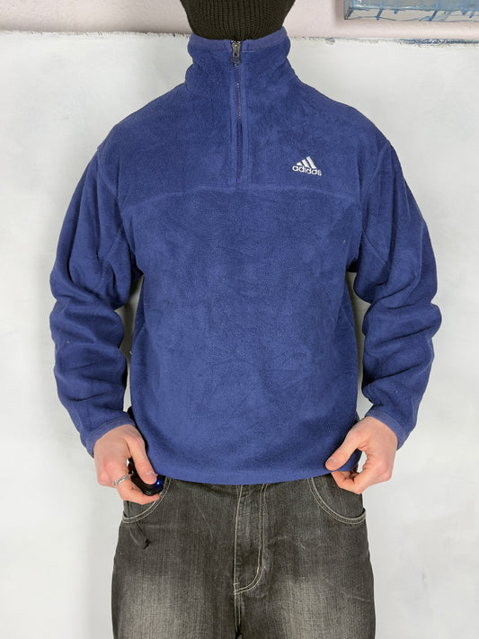 Adidas vintage Fleece Zip Sweatshirt Sweater blau M