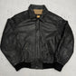 Oakwood Vintage Lederjacke in Schwarz, Größe L, Vorderansicht